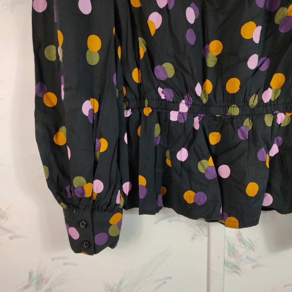 WhoWhatWear Polka Dot Women's Top - Black, Pink, Orange - Picture 10 of 10